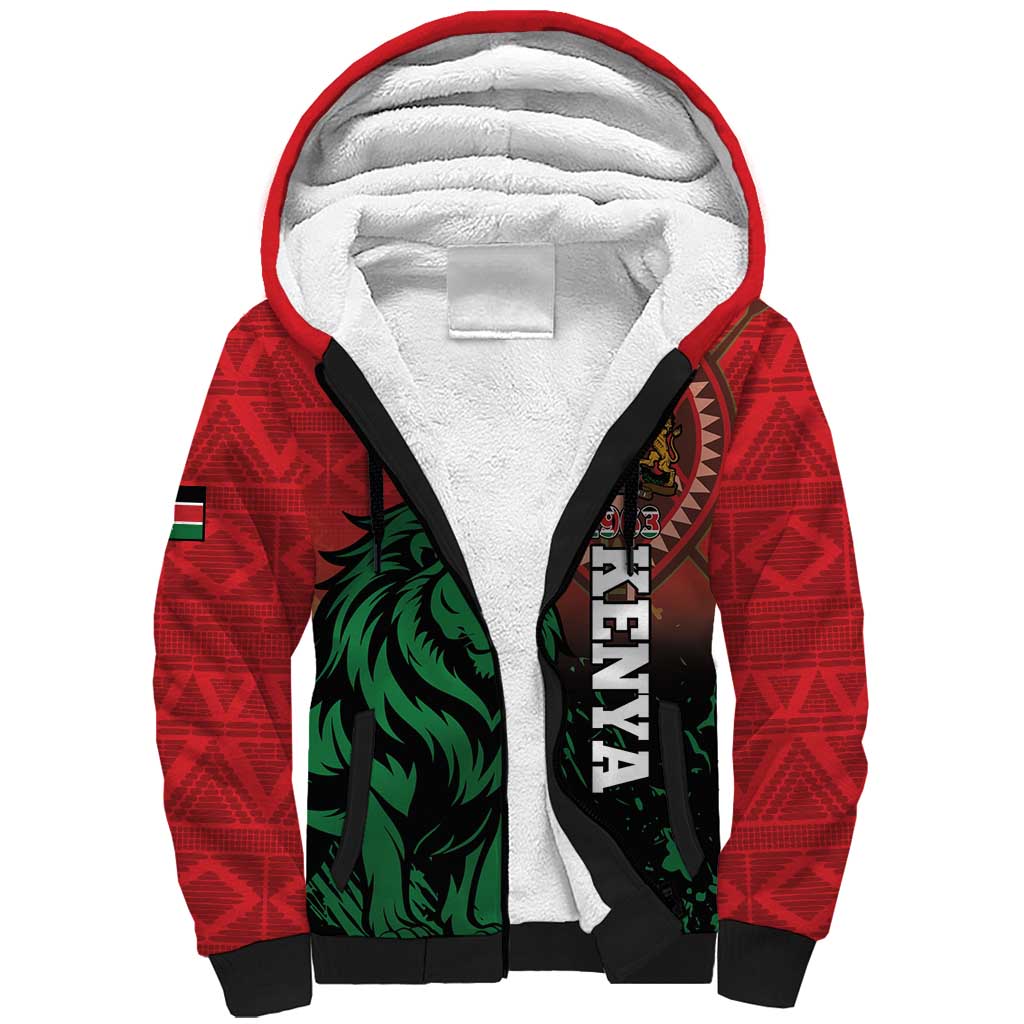 Kenya Independence Day Sherpa Hoodie Jamhuri ya Kenya 1963 - African Pattern - Wonder Print Shop