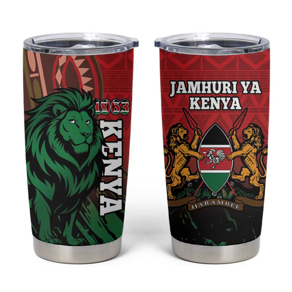 Kenya Independence Day Tumbler Cup Jamhuri ya Kenya 1963 - African Pattern - Wonder Print Shop