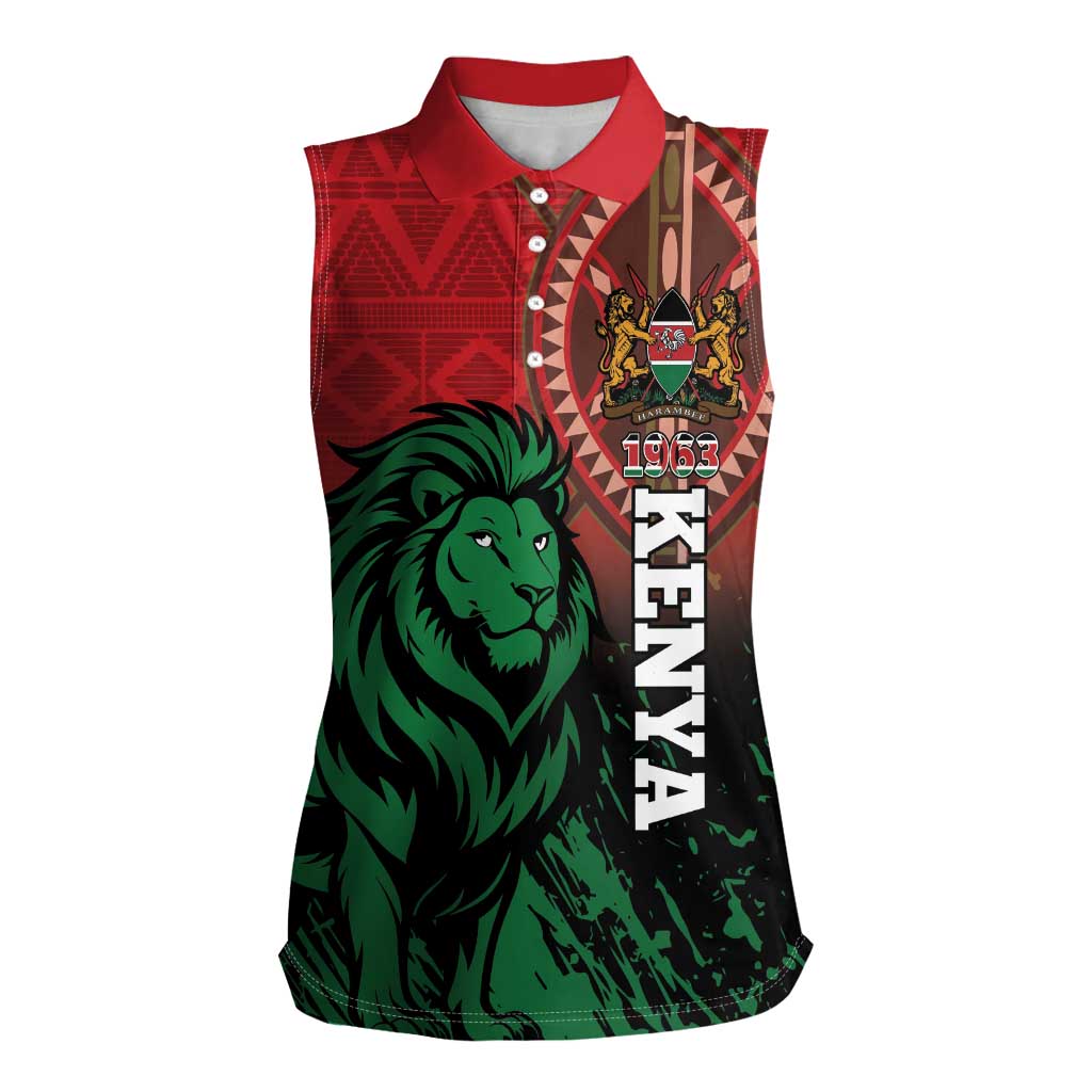 Kenya Independence Day Women Sleeveless Polo Shirt Jamhuri ya Kenya 1963 - African Pattern - Wonder Print Shop