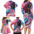 Kenya Lilac-Breasted Roller Family Matching Long Sleeve Bodycon Dress and Hawaiian Shirt Coat Of Arms Mix Orchid - Wonder Print Shop