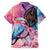 Kenya Lilac-Breasted Roller Family Matching Long Sleeve Bodycon Dress and Hawaiian Shirt Coat Of Arms Mix Orchid - Wonder Print Shop