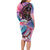 Kenya Lilac-Breasted Roller Family Matching Long Sleeve Bodycon Dress and Hawaiian Shirt Coat Of Arms Mix Orchid - Wonder Print Shop