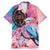 Kenya Lilac-Breasted Roller Family Matching Mermaid Dress and Hawaiian Shirt Coat Of Arms Mix Orchid - Wonder Print Shop