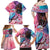 Kenya Lilac-Breasted Roller Family Matching Off Shoulder Maxi Dress and Hawaiian Shirt Coat Of Arms Mix Orchid - Wonder Print Shop