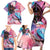 Kenya Lilac-Breasted Roller Family Matching Short Sleeve Bodycon Dress and Hawaiian Shirt Coat Of Arms Mix Orchid - Wonder Print Shop