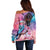 Kenya Lilac-Breasted Roller Off Shoulder Sweater Coat Of Arms Mix Orchid - Wonder Print Shop