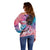 Kenya Lilac-Breasted Roller Off Shoulder Sweater Coat Of Arms Mix Orchid - Wonder Print Shop