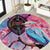 Kenya Lilac-Breasted Roller Round Carpet Coat Of Arms Mix Orchid