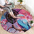 Kenya Lilac-Breasted Roller Round Carpet Coat Of Arms Mix Orchid