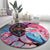 Kenya Lilac-Breasted Roller Round Carpet Coat Of Arms Mix Orchid