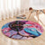 Kenya Lilac-Breasted Roller Round Carpet Coat Of Arms Mix Orchid