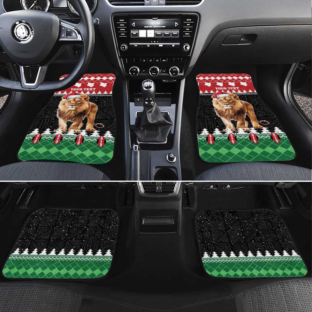 Personalized Kenya Christmas Car Mats Lion Santa - Heri Ya Krismasi! - Wonder Print Shop