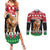 Personalized Kenya Christmas Couples Matching Summer Maxi Dress and Long Sleeve Button Shirt Lion Santa - Heri Ya Krismasi! - Wonder Print Shop