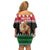 Personalized Kenya Christmas Family Matching Off Shoulder Short Dress and Hawaiian Shirt Lion Santa - Heri Ya Krismasi! - Wonder Print Shop