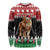 Personalized Kenya Christmas Long Sleeve Shirt Lion Santa - Heri Ya Krismasi! - Wonder Print Shop