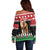 Personalized Kenya Christmas Off Shoulder Sweater Lion Santa - Heri Ya Krismasi! - Wonder Print Shop