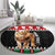 Personalized Kenya Christmas Round Carpet Lion Santa - Heri Ya Krismasi!