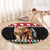 Personalized Kenya Christmas Round Carpet Lion Santa - Heri Ya Krismasi!