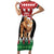 Personalized Kenya Christmas Short Sleeve Bodycon Dress Lion Santa - Heri Ya Krismasi! - Wonder Print Shop