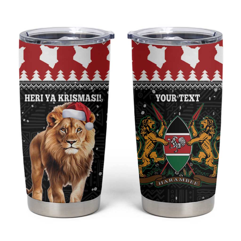 Personalized Kenya Christmas Tumbler Cup Lion Santa - Heri Ya Krismasi! - Wonder Print Shop