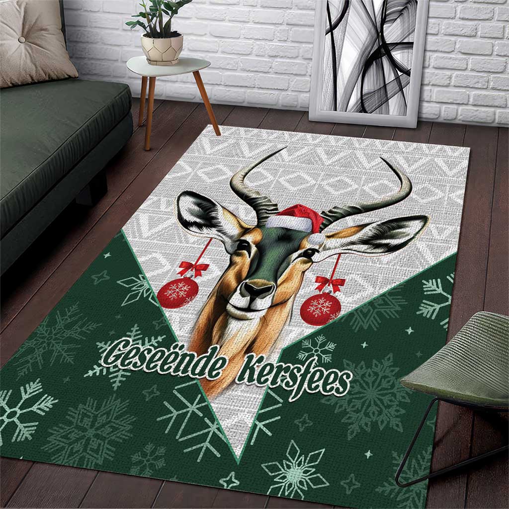 South Africa Springboks Christmas Area Rug Bokke Santa - Geseende Kersfees - Wonder Print Shop