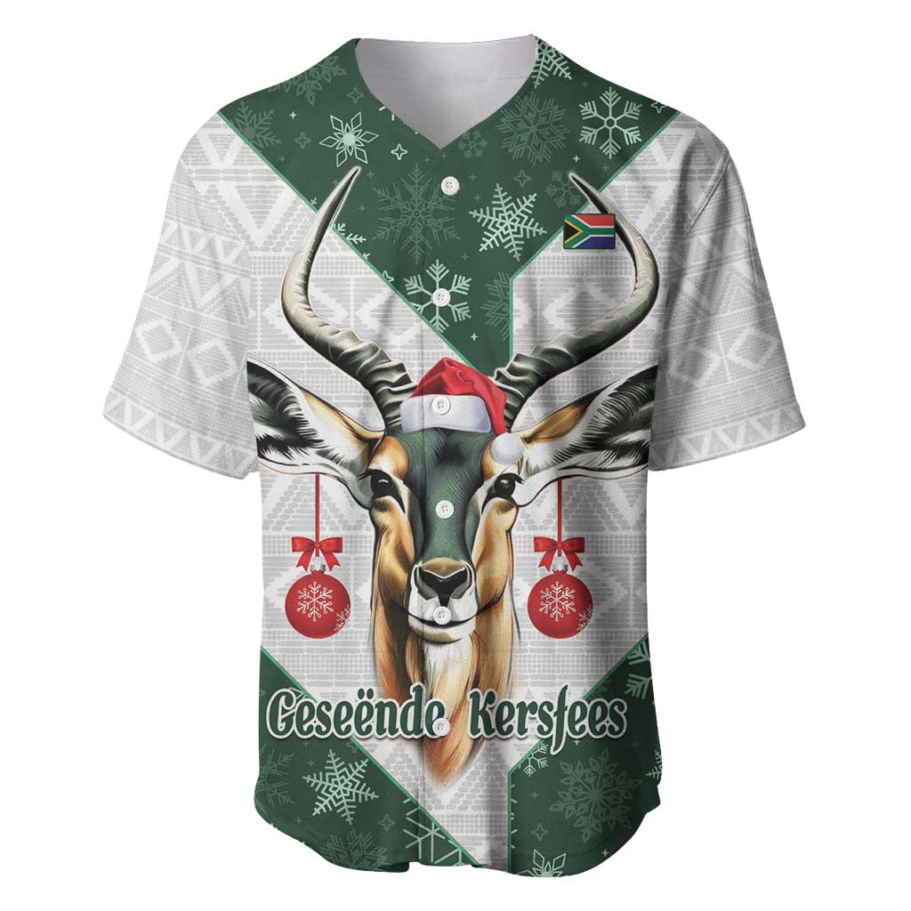 South Africa Springboks Christmas Baseball Jersey Bokke Santa - Geseende Kersfees