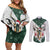 South Africa Springboks Christmas Couples Matching Off Shoulder Short Dress and Long Sleeve Button Shirt Bokke Santa - Geseende Kersfees - Wonder Print Shop