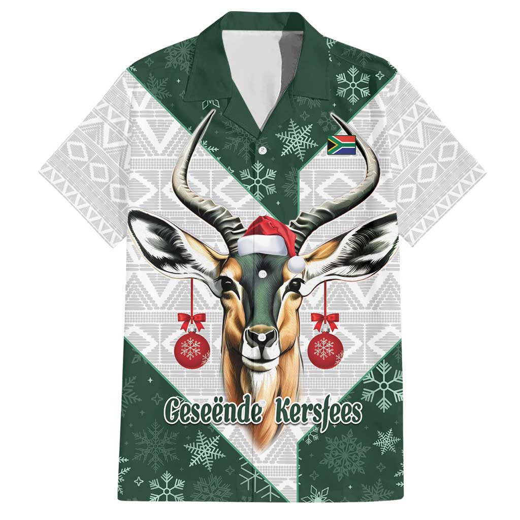 South Africa Springboks Christmas Hawaiian Shirt Bokke Santa - Geseende Kersfees - Wonder Print Shop