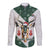 South Africa Springboks Christmas Long Sleeve Button Shirt Bokke Santa - Geseende Kersfees - Wonder Print Shop