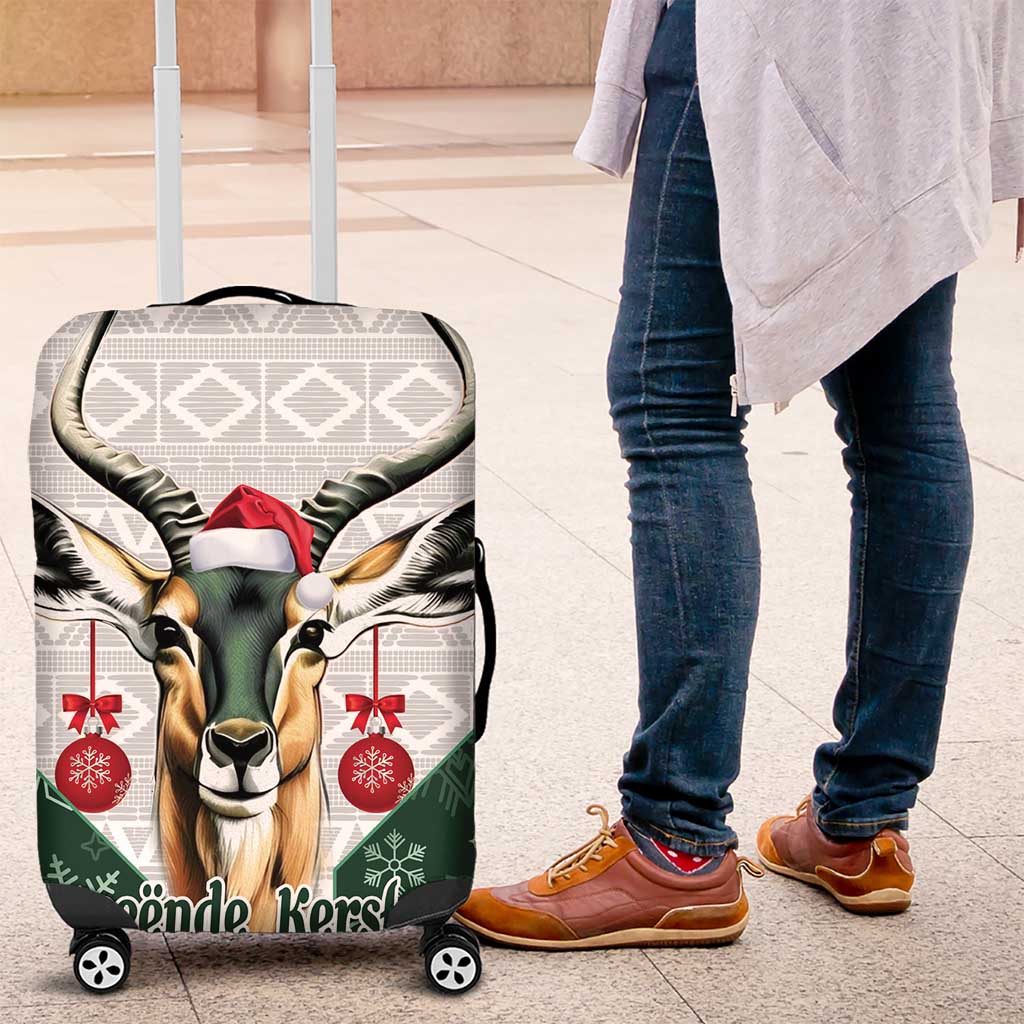 South Africa Springboks Christmas Luggage Cover Bokke Santa - Geseende Kersfees - Wonder Print Shop