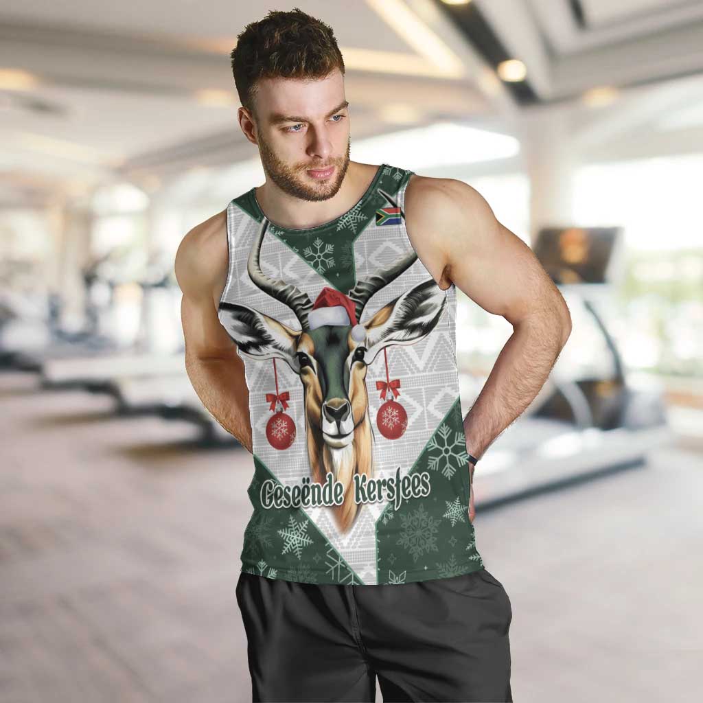 South Africa Springboks Christmas Men Tank Top Bokke Santa - Geseende Kersfees - Wonder Print Shop