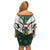 South Africa Springboks Christmas Off Shoulder Short Dress Bokke Santa - Geseende Kersfees - Wonder Print Shop