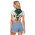 South Africa Springboks Christmas Raglan Cropped T Shirt Bokke Santa - Geseende Kersfees - Wonder Print Shop