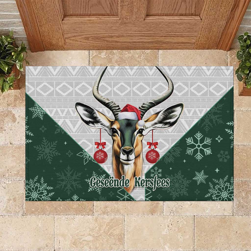 South Africa Springboks Christmas Rubber Doormat Bokke Santa - Geseende Kersfees