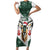 South Africa Springboks Christmas Short Sleeve Bodycon Dress Bokke Santa - Geseende Kersfees