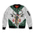 South Africa Springboks Christmas Sleeve Zip Bomber Jacket Bokke Santa - Geseende Kersfees