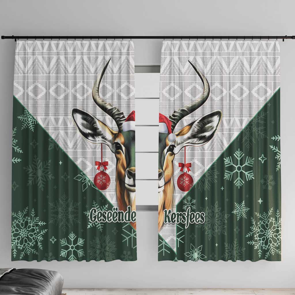 South Africa Springboks Christmas Window Curtain Bokke Santa - Geseende Kersfees