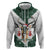 South Africa Springboks Christmas Zip Hoodie Bokke Santa - Geseende Kersfees - Wonder Print Shop