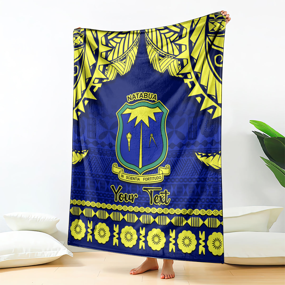 personalised-fiji-natabua-high-school-blanket-fijian-tapa-pattern