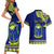 Personalised Fiji Natabua High School Couples Matching Short Sleeve Bodycon Dress and Hawaiian Shirt Fijian Tapa Pattern - Wonder Print Shop