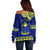 Personalised Fiji Natabua High School Off Shoulder Sweater Fijian Tapa Pattern - Wonder Print Shop