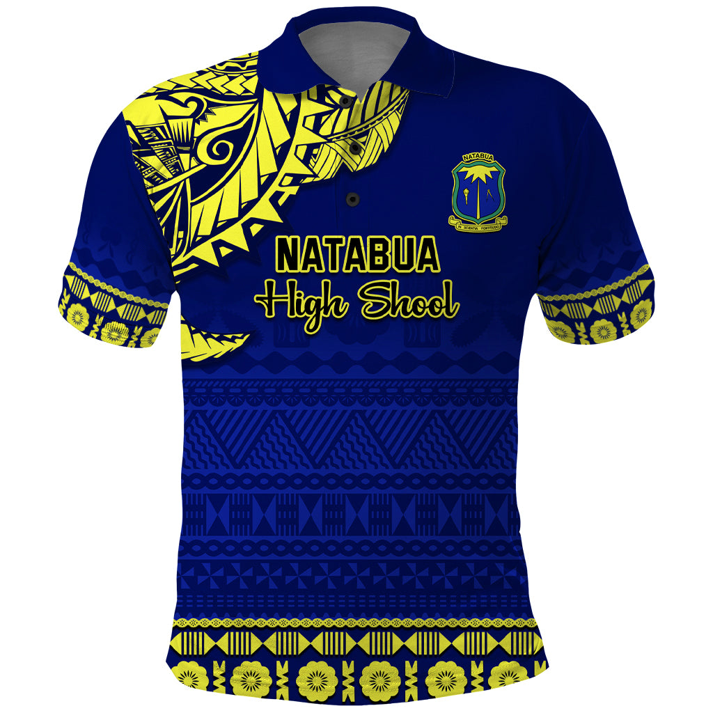 Personalised Fiji Natabua High School Polo Shirt Fijian Tapa Pattern - Wonder Print Shop