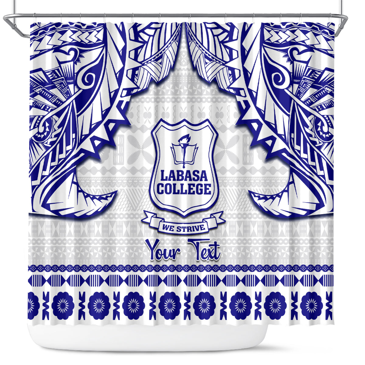 personalised-fiji-labasa-college-shower-curtain-fijian-tapa-pattern