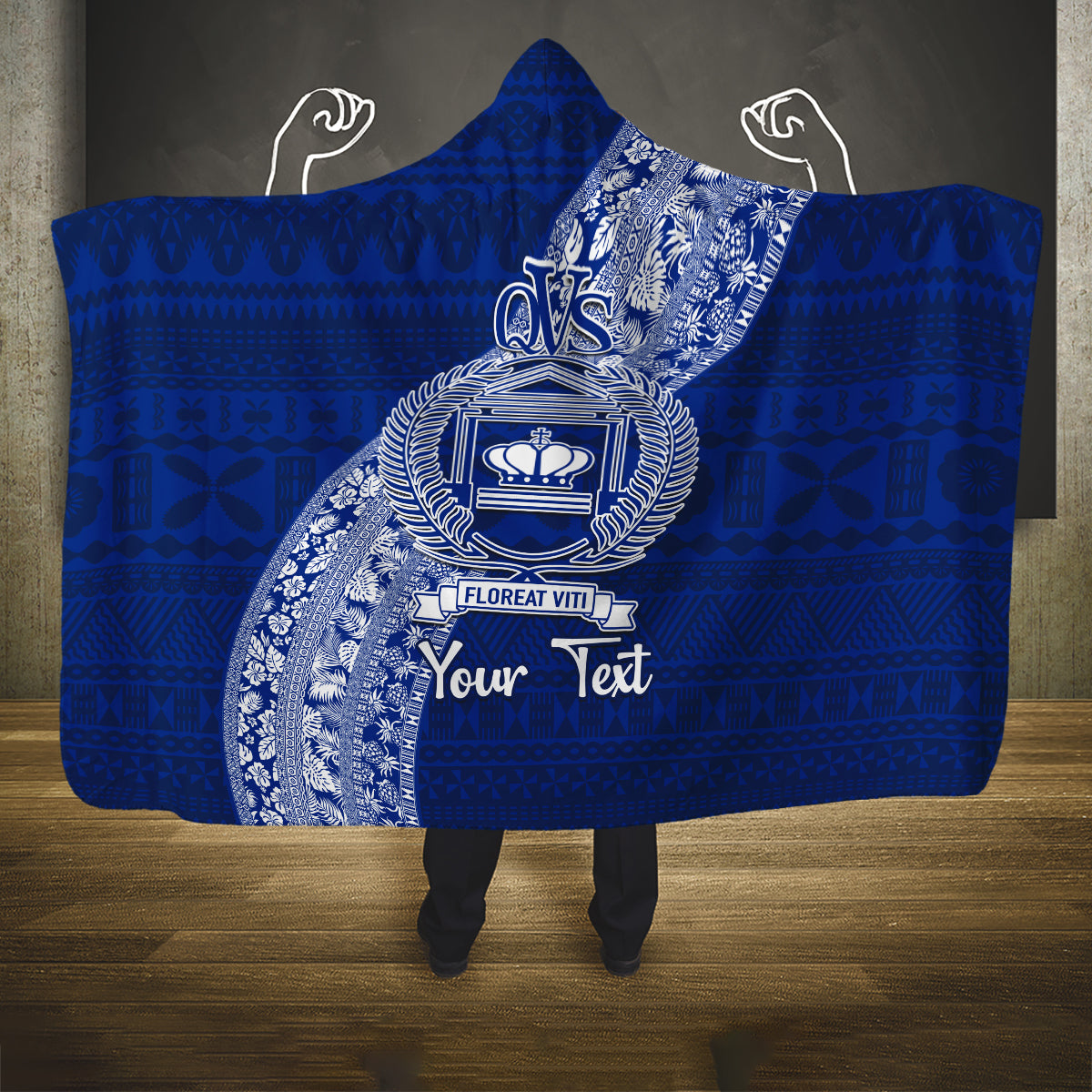 personalised-fiji-queen-victoria-school-hooded-blanket-fijian-tapa-pattern