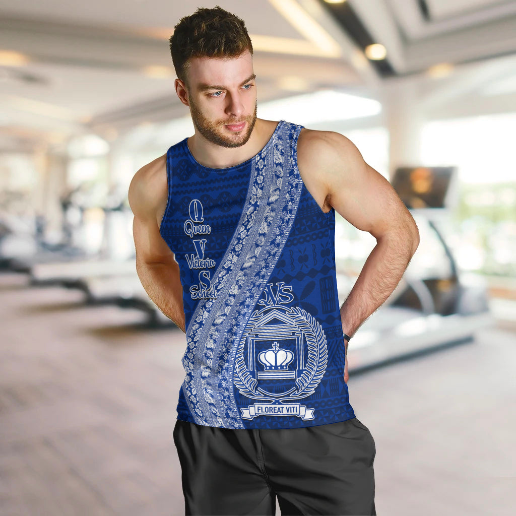 Personalised Fiji Queen Victoria School Men Tank Top Fijian Tapa Pattern - Wonder Print Shop