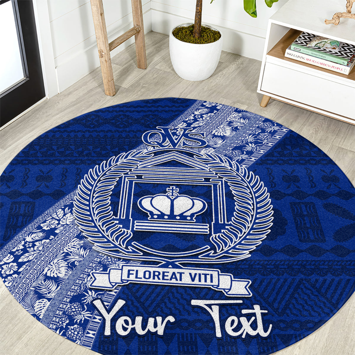 personalised-fiji-queen-victoria-school-round-carpet-fijian-tapa-pattern