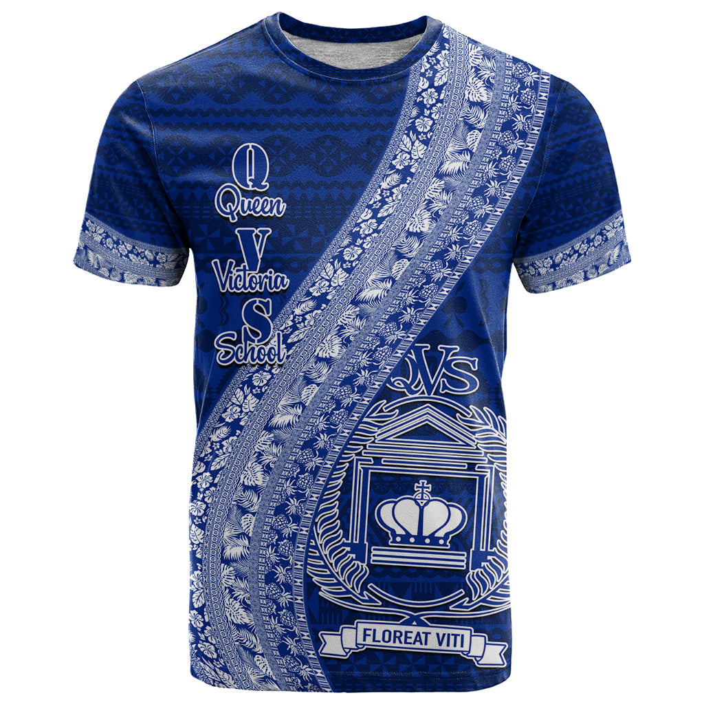 Personalised Fiji Queen Victoria School T Shirt Fijian Tapa Pattern - Wonder Print Shop