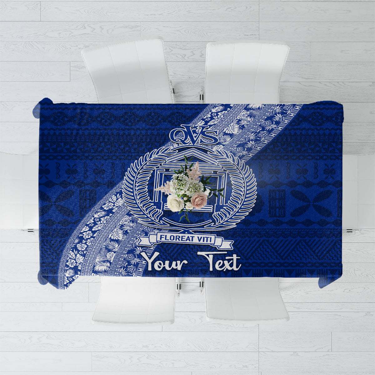 Personalised Fiji Queen Victoria School Tablecloth Fijian Tapa Pattern - Wonder Print Shop