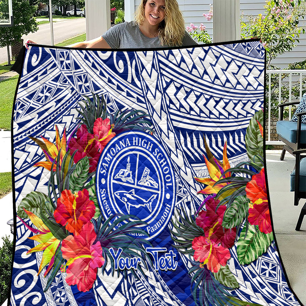 personalised-samoana-high-school-quilt-american-samoa-schools-polynesian-tropical-flowers