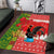 Portugal Christmas Area Rug Barcelos Rooster Mix Azulejo Pattern - Feliz Natal - Wonder Print Shop